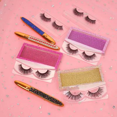 China Long Natural Silk Eyelashes 5D Vendor False Lashes Custom Eyelash Packaging Box Strip Lashes Fake Eye Lashes for sale