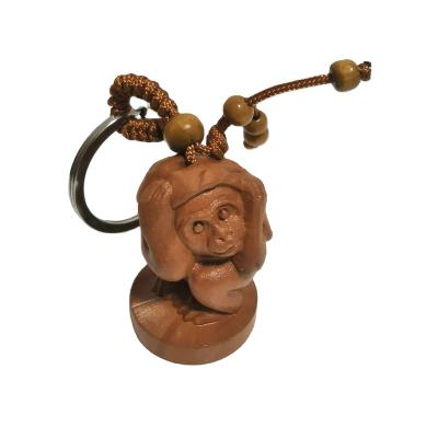 China China Wood carved twelve zodiac ornaments monkey for sale