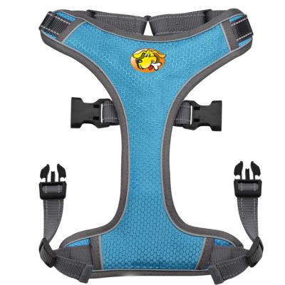 China Factory OEM Logo Padded Reflective Pet Oxford Mesh Outdoor Walking Dog Harness for sale