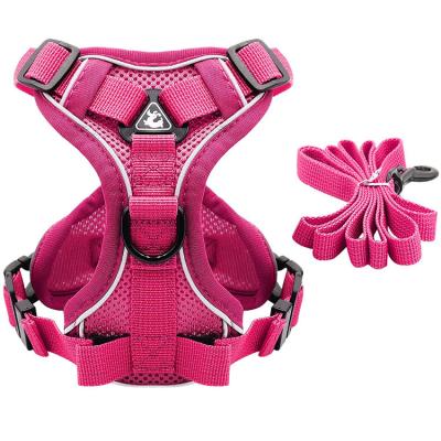 China 3M Reflective Pet Vest Mesh Padding Promotional Soft Pull Prices Padded Custom Dog Harness Leash Set No for sale