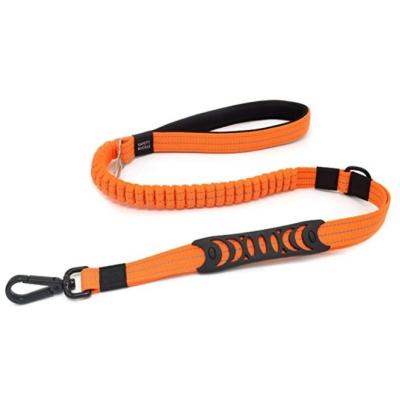 China Factory Price Reflective Soft Traffic Double Padded Handle Bungee Dog Leash For Large Dogs for sale