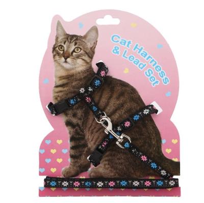 China Promotional Prices Adjustable Nylon Cat Harness And Leash Set Viable for sale