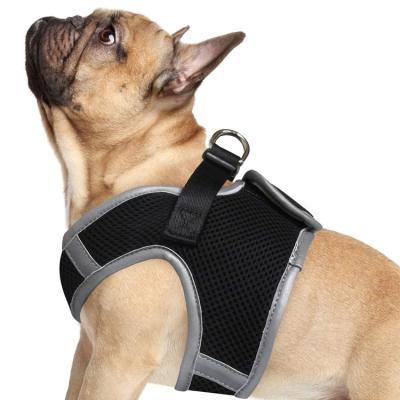 China Custom Wholesale OEM Padded 3M Reflective No Pull No Obstruction Step In Mesh Dog Harness Padded for sale