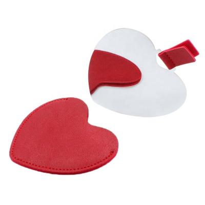 China Wholesale Mini Small Pocket Cosmetic Compact Hand Mirror Stainless Steel Heart Personalized Irregular Mirror for sale