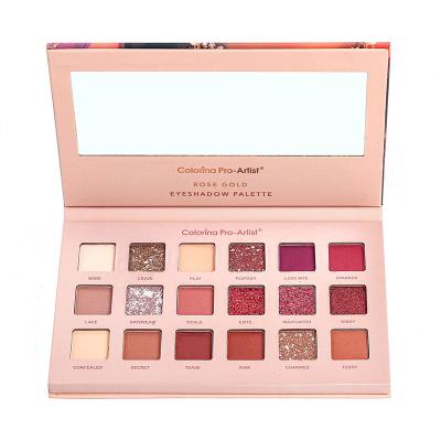 China Wholesale Waterproof 18 Colors Desert Rose Cosmetic Glitter Make Up Eyeshadow Palette for sale