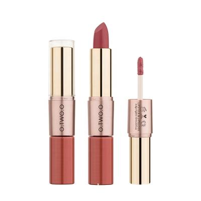 China Waterproof O.TWO.O double end 2 in waterproof long lasting cosmetics o two o 1 high matte velvet gloss lip lipstick otwoo pigment tops for sale