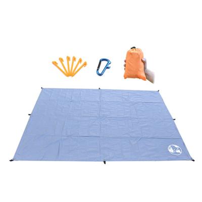 China 210t Polyester Waterproof Plaid Camping Accessories Beach BBQ Picnic Mat Camping Market Stall Pocket Outdoor Indoor Folding Blanket for sale