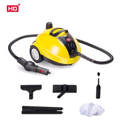 China Hg 1300W Universal Household Yellow Universal Steam Machine Car Carpet Window Steam Cleaning Handheld High Pressure Cleaner for sale