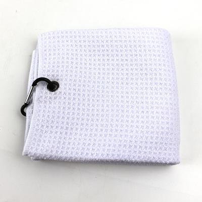 China Small Hypoallergenic Golf Towel High Quality Microfiber Cotton Personalized Golf Towels With Band for sale