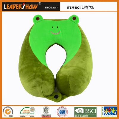 China Memory Custom Design Logo Animal Neck Pillow Soft Memory Foam Green for sale