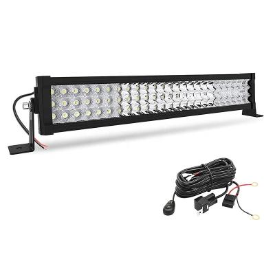 China PC 20 Inch Three Rows 398w Combo Light 12v 24v Led Car Light Bar For Offroad Truck ATV 4x4 Car Boat Led Light Bar for sale