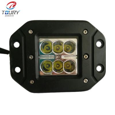 China Foshan Toury Supply ISO9001RoHS 18W 10-30V 6000-6500K Super Bright Waterproof LED Work Light For ATVs TR-8018FC for sale