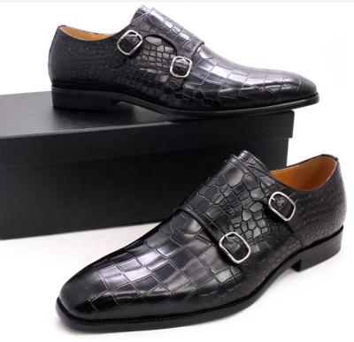 China Deodorization 2021 Crocodile Wedding Party Men's Shoes Embossing Yarn Stitching Shoes Genuine Italian Cow Leather Quality Elegant Men Office Shoes for sale