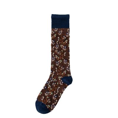 China Customized Interesting Floral Female Socks High Quality Breathable Trend Tube Calf Small Long Tend Retro Female Personality Socks for sale