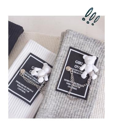 China All-match Cotton Novelty Bear Autumn And Winter Cute Breathable Mid-Height Socks Variety Styles With Custom Logo for sale