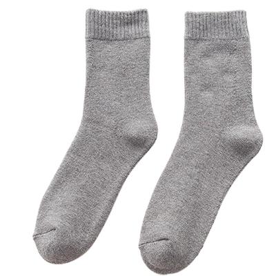 China Promotion High Quality Men's Breathable Terry Socks Solid Color Medium Tube Cotton Casual Socks Thicken Warm Socks for sale