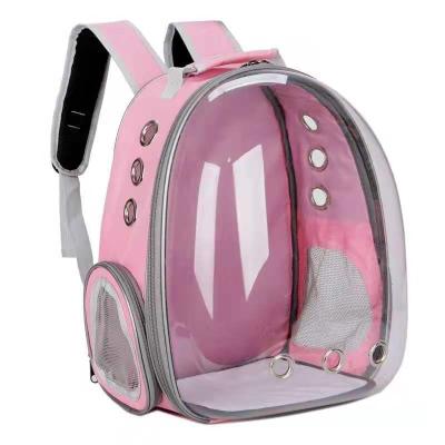 China Wholesale High Capacity Manufacturer Space Capsule Double Shoulder Fully Transparent Pet Backpack for sale