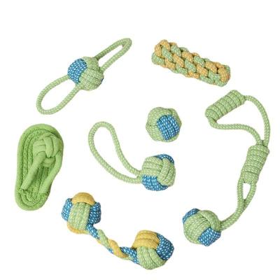 China Durable Supplier Professional Dog Bite Porcelain Rope Knot Resistant Teeth Cleaning Interactive Toy Combo Set Dog Toy for sale