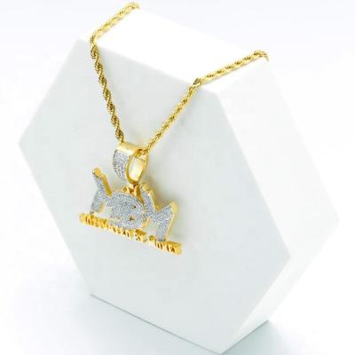 China Hip Hop Iced Out Bling Bling Silver Letter Pendant Men's Hip Hop Hip Hop Moissanite Pendant for sale