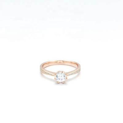 China 2021 romantic new design rose gold moissanite diamond engagement ring for sale