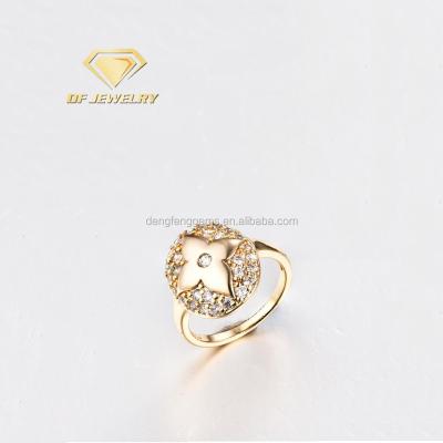 China 1 Gram Gold Ring Jewelry Sterling Clover Silver Gold/Silver Ring CR1707728 for sale