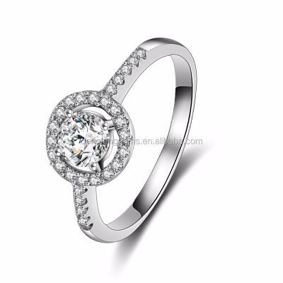 China Custom Romantic Fashion Sterling Silver Rings Diamond Wedding Jewelry For Women Wedding for sale