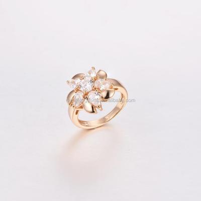 China Latest Elegant Hot Flower Ring Designs For Girls Gold for sale