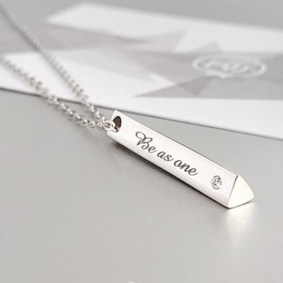 China Newest S925 Moissanite Vintage Triangular Prism Pendant Necklaces for sale