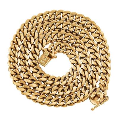 China For Mens 2022 Vintage S925 18K Gold Cuban Link Chains Necklaces for sale