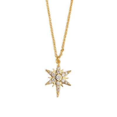 China Cute Rose Gold Star Necklace Pendant Brass Jewelry for sale