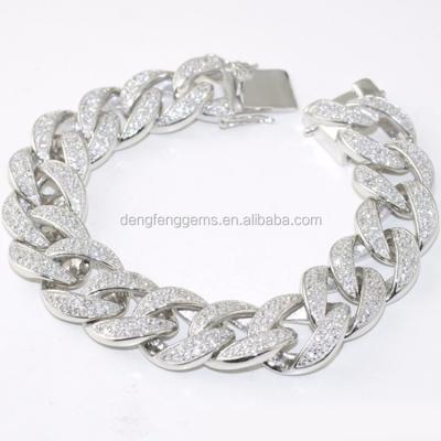 China S925 Sterling Silver Hiphop Diamond Moissanite Cube Hiphop Bracelet for sale