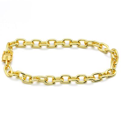 China Vintage Customized 14K Gold Plated Custom Cuban Link Chain Bracelet Bracelets For Ladies for sale