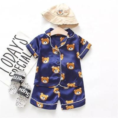 China QUICK DRY silk cartoon baby pajamas kids summer silk pajamas pajamas for sale