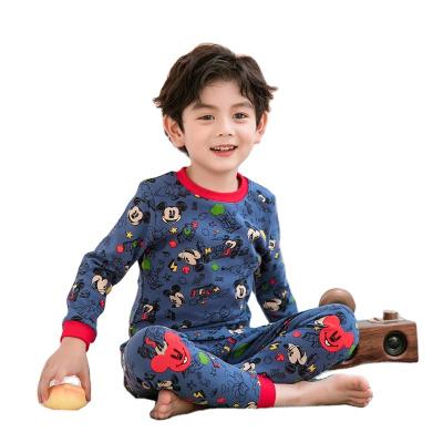 China Wholesale Custom Soft Thermal Long Sleeve Designer Pure Cotton Cartoon Kids Pajama Boy's Sleepwear for sale