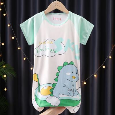 China Cute Lovely QUICK DRY Cotton Short Sleeve Cartoon Printed Kids Girls Sleepwear Pajamas for sale