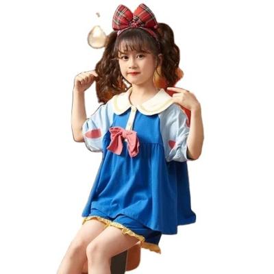 China Breathable Summer Girls Pajamas Cute Cartoon Cotton Shorts Sets Lovely Homewear Children Pajamas for sale