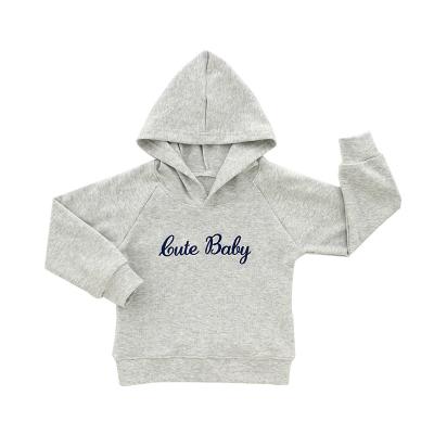 China Breathable Letter Printed Hooded Baby Knit Casual Jumper Sweater Children Clothing For Kids Fashion Hoodie for sale