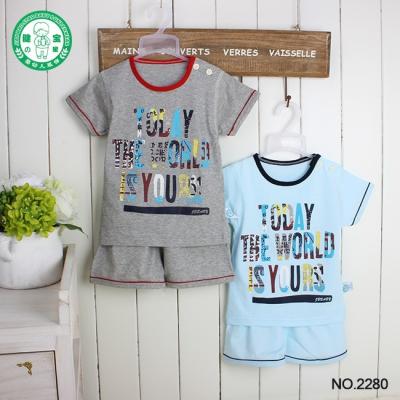 China Wholesale 2 Pcs Antibacterial Short Sleeve Baby T-shirt Baby Clothes Matching Summer Kids Clothing for sale