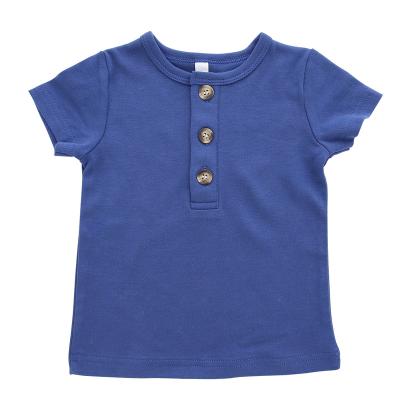 China Breathable Unisex Infant Crew Neck T-shirt Infant Shorts Sleeveless Solid Color Tees For Boys Girls for sale