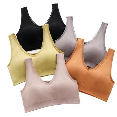 China New QUICK DRY side comfortable seamless bra v bra thailand design wear v neck u back modal protection latex seamless brown for sale