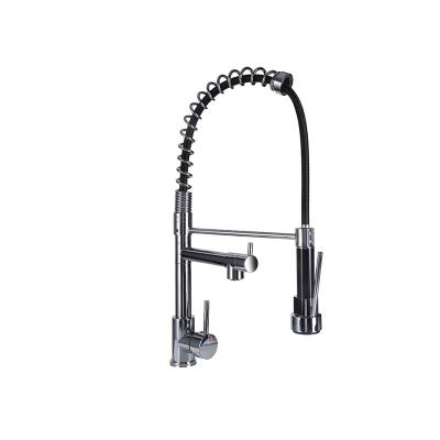 China Other Samtou Brushed Nickel Kitchen Faucet With Pull Down Sprayer Handle Lever Spring Commercial Single Kitchen Sink Faucet for sale