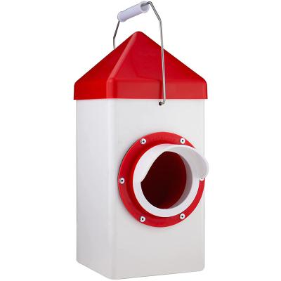 China Poultry Farm Chicken Feeding Chicken 1 Gallon Barrel With Rain Cover Feeder Port For Poultry Chicken Feed Feeding Equipment for sale