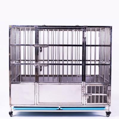 China Dogs 304 Stainless Dog Cage Prevent Splashing Urin Extra Large Dog Cage for sale