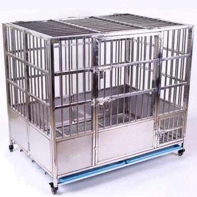 China Dogs Plastic Stainless Steel Dog Crate Floor Grid And Modular Dog Cage With Four Wheels for sale