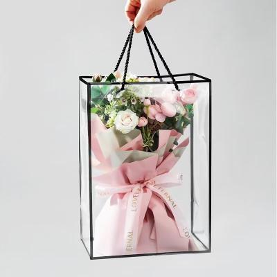 China Recycled Materials Festive New Three - Colors Flower Purse With Colorful Frame Florist Wrapping Bags Gift Bag for sale