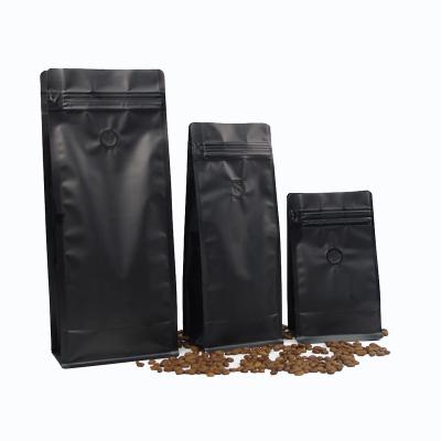 China Flat Bottom Coffee Zipper Pouch Aluminum Foil Packing Pouch Moisture Proof Stored Bags With Valve for sale