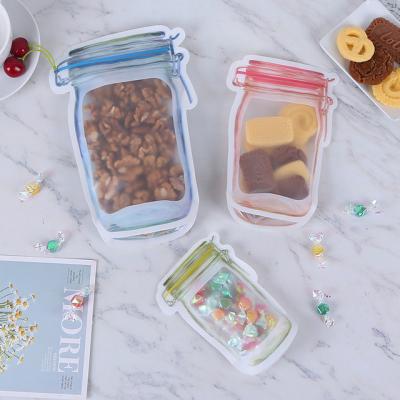 China Plastic Clear Shape Mason Jar Mylar Pouch Ziplock Bags for sale