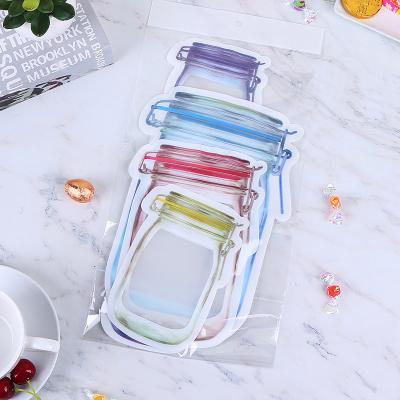 China Food Grade Mason Jar Bottle Shape Packaging Pouch Moisture Proof Bag With Zipper for sale