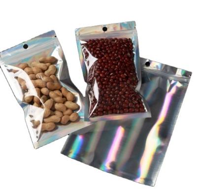 China Shock Resistance Stored 3 Mylar Side Sealed Pouch For Makeup Zipper Eyelash Packing Holographic Bags for sale