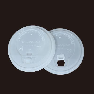 China 100 Compostable One Time Use Packaging Lid Coffee Lid Biodegradable Compostable Coffee Cup Lid for sale